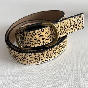 Gap Leopard Print Ponyhair Belt Size Large